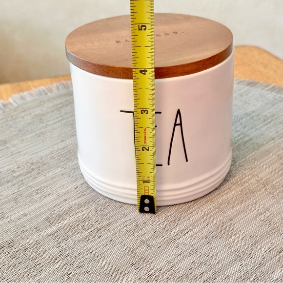Rae Dunn TEA Ceramic Cellar Canister with Wood Lid BRAND NEW!! - Picture 5 of 5